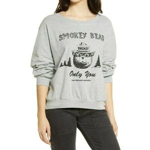 BP Gray Smokey Bear Wildfire Long Sleeve Graphic Tee Size S